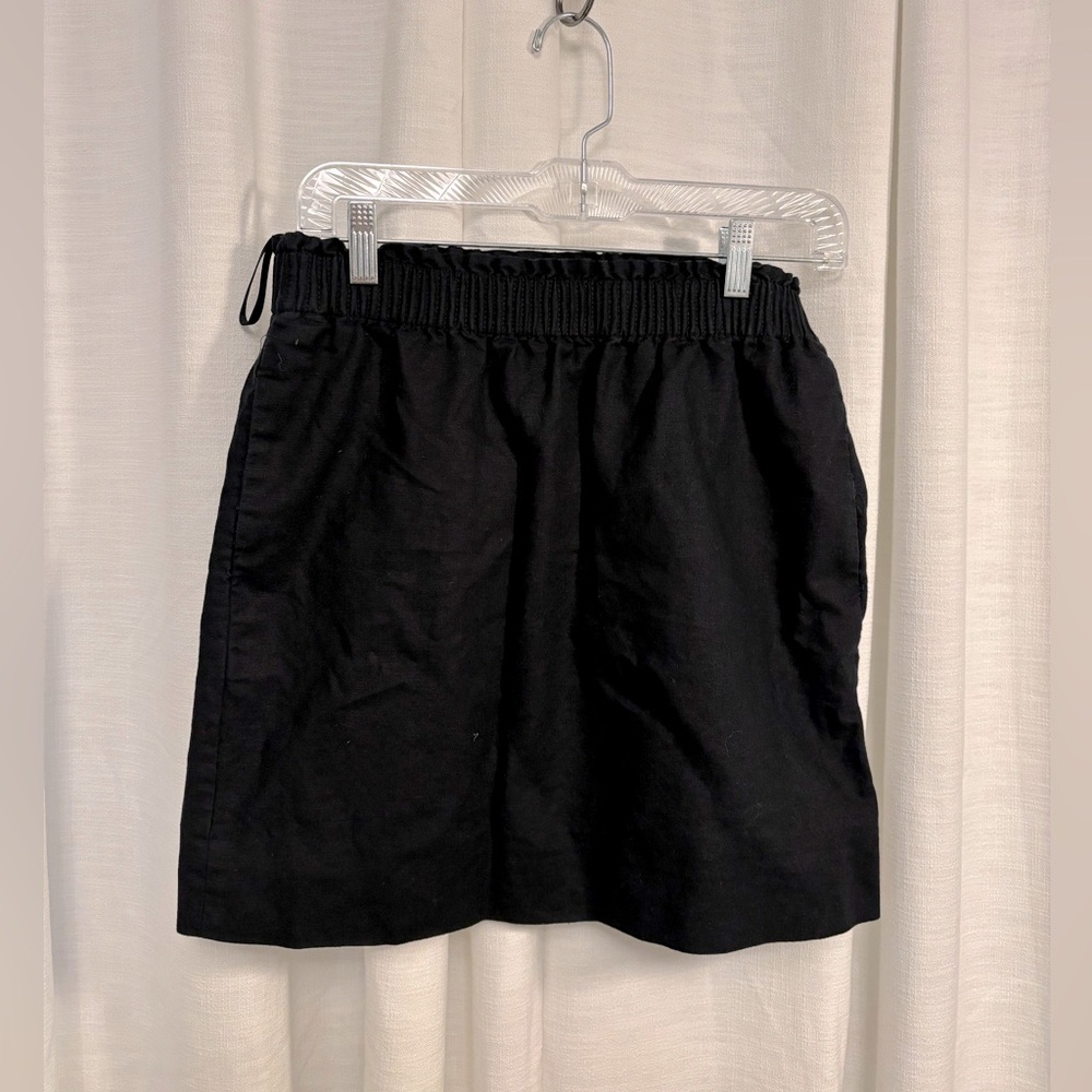 J. Crew Black Linen Ruffle Top Skirt